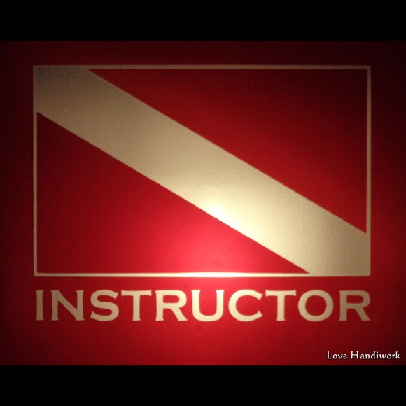 NEW INSTRUCTOR Scuba Dive Flag Etched Glass Nightlight - Picture 5 of 5